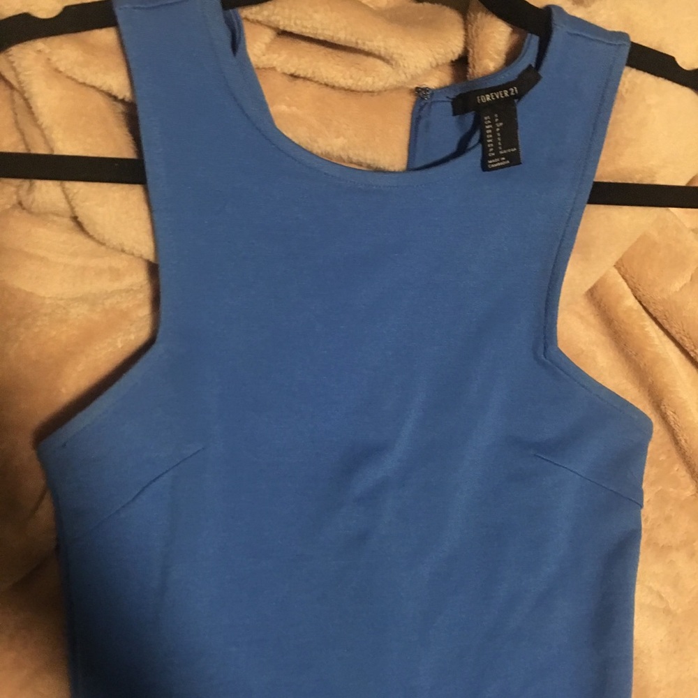 Bright blue mini dress